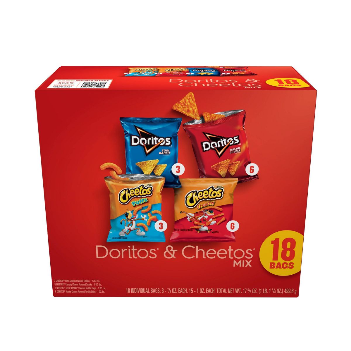 Doritos & Cheetos Mix Snacks Variety Pack - 18ct/17.625oz