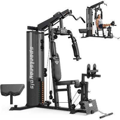 Sportsroyals Multifunctional Home Gym Equipment Pro Plus Model, Workout Station with 150LBS Weight Stack