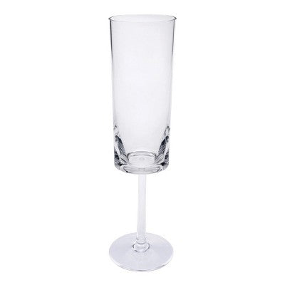 ChicFurnit Drinkware Oval Halo Plastic Champagne Flutes Unbreakable Acrylic Design for Celebrations, Clear, 1.96"*1.96"*8.46"