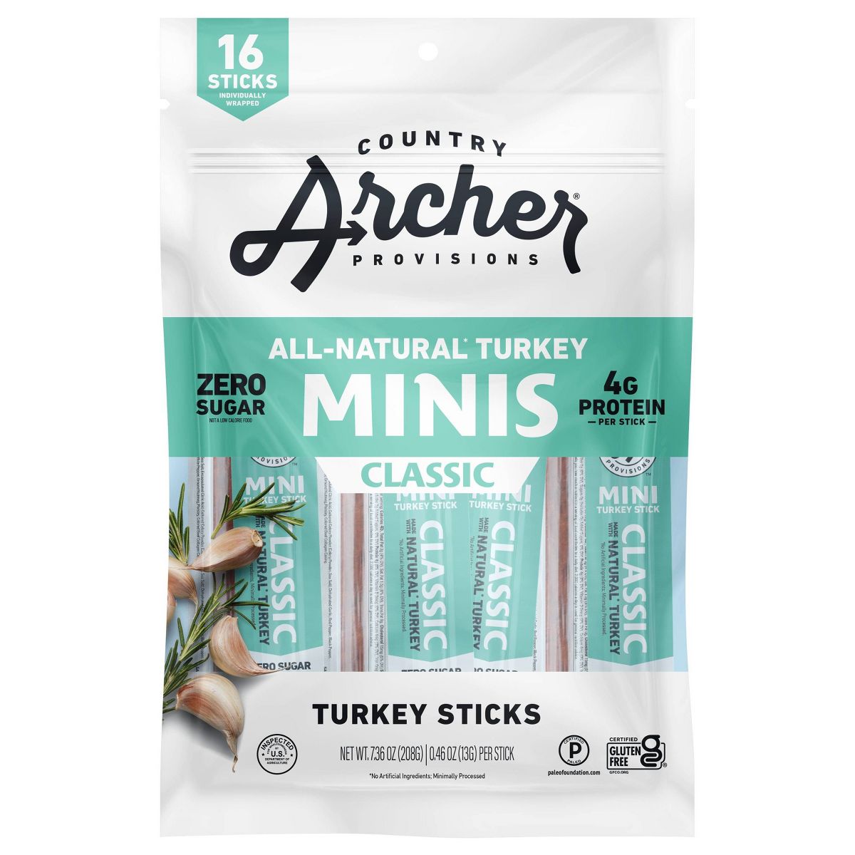 Country Archer Rosemary Turkey Mini Sticks - 16ct/7.36oz