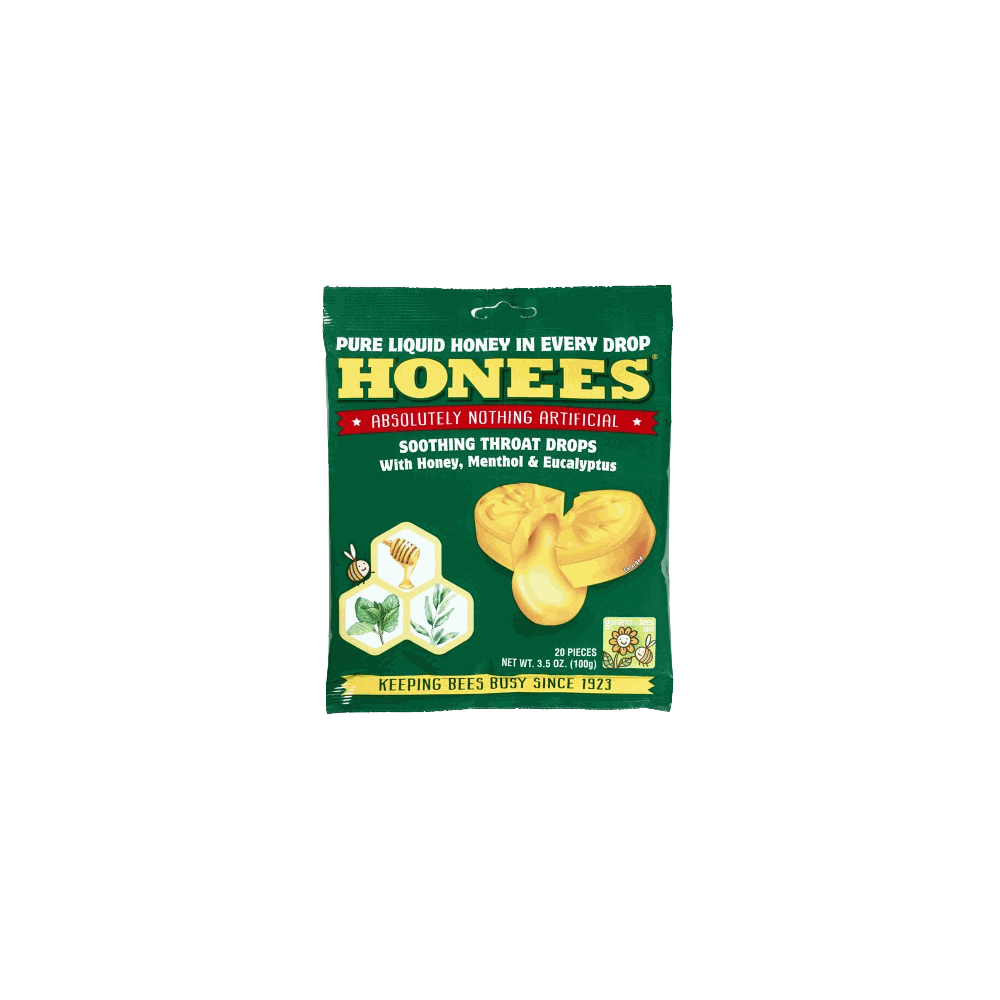HONEES: Honey Menthol Eucalyptus Drops, 20 pc