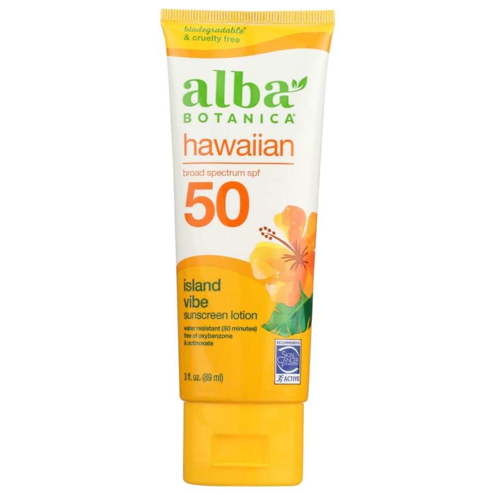 ALBA BOTANICA: Hawaiian Sunscreen Island Vibe Sunscreen Lotion SPF 50, 3 oz