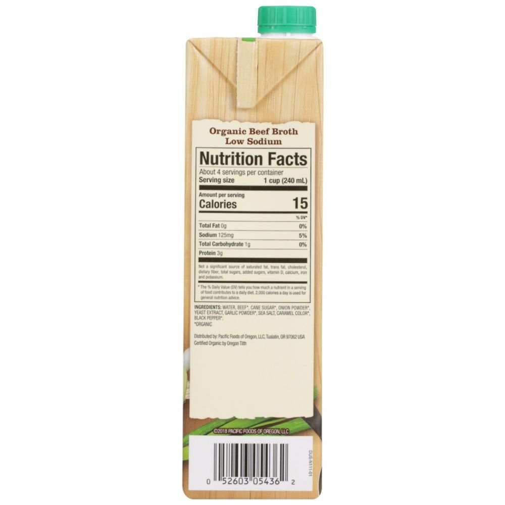 PACIFIC FOODS: Low Sodium Organic Beef Broth, 32 oz