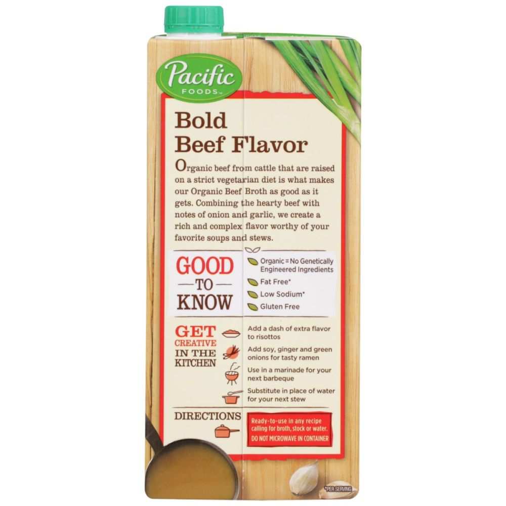 PACIFIC FOODS: Low Sodium Organic Beef Broth, 32 oz