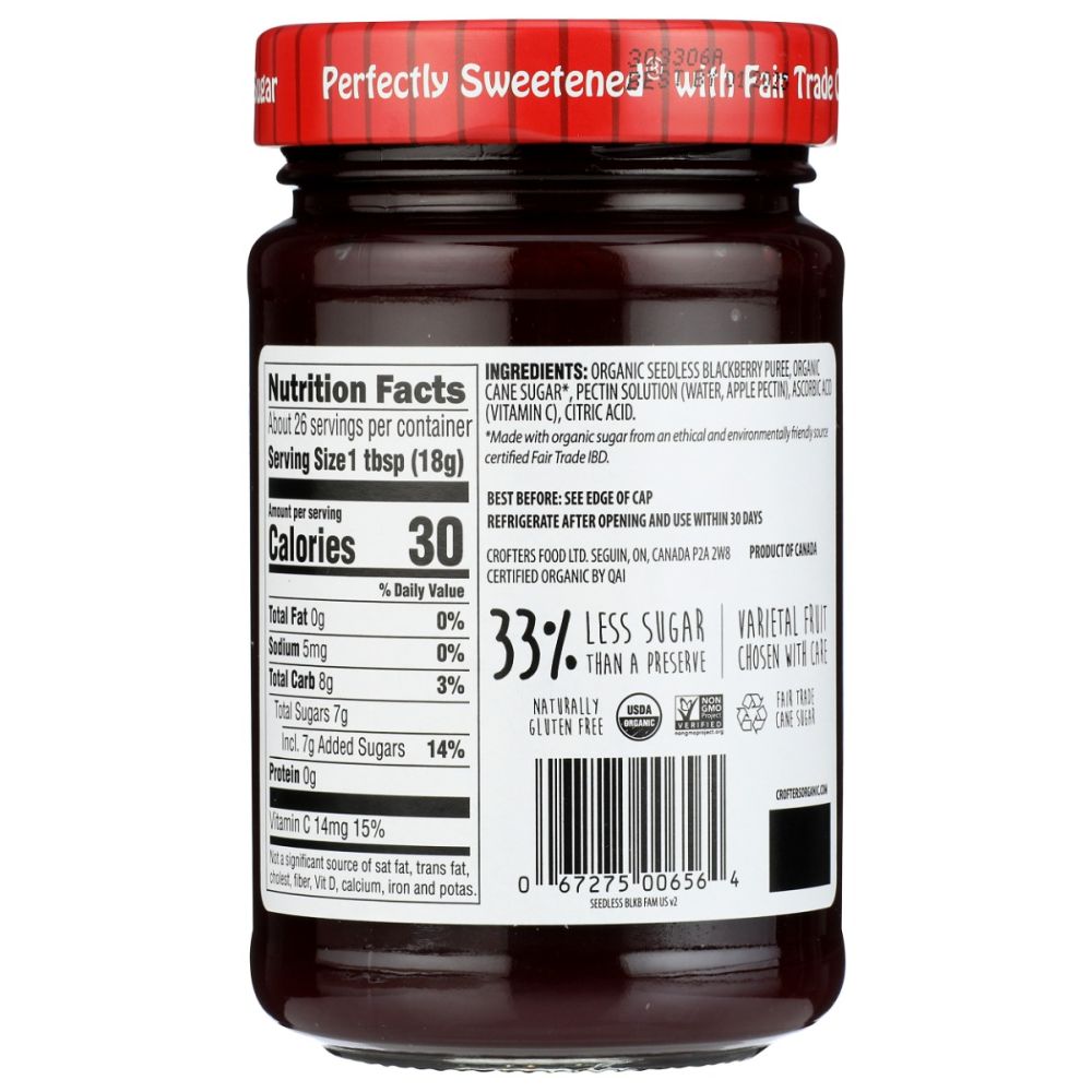 CROFTERS: Premium Spread Blackberry Seedless, 16.5 oz