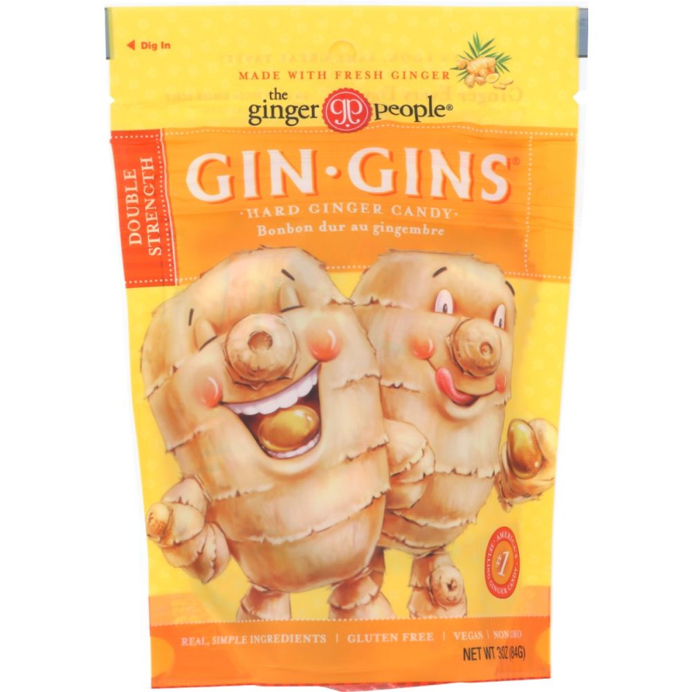 THE GINGER PEOPLE: Gin Gins Double Strength Hard Ginger Candy, 3 oz