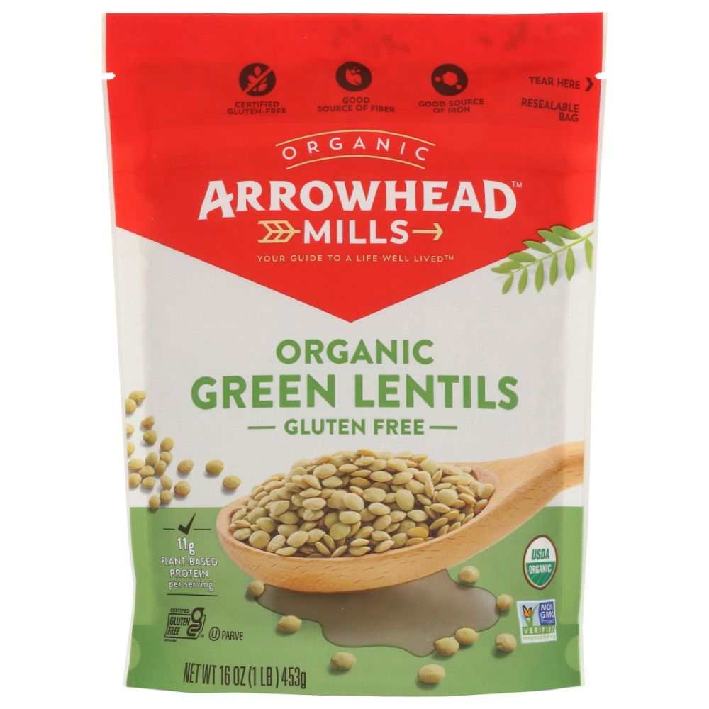 ARROWHEAD MILLS: Organic Green Lentils, 16 oz