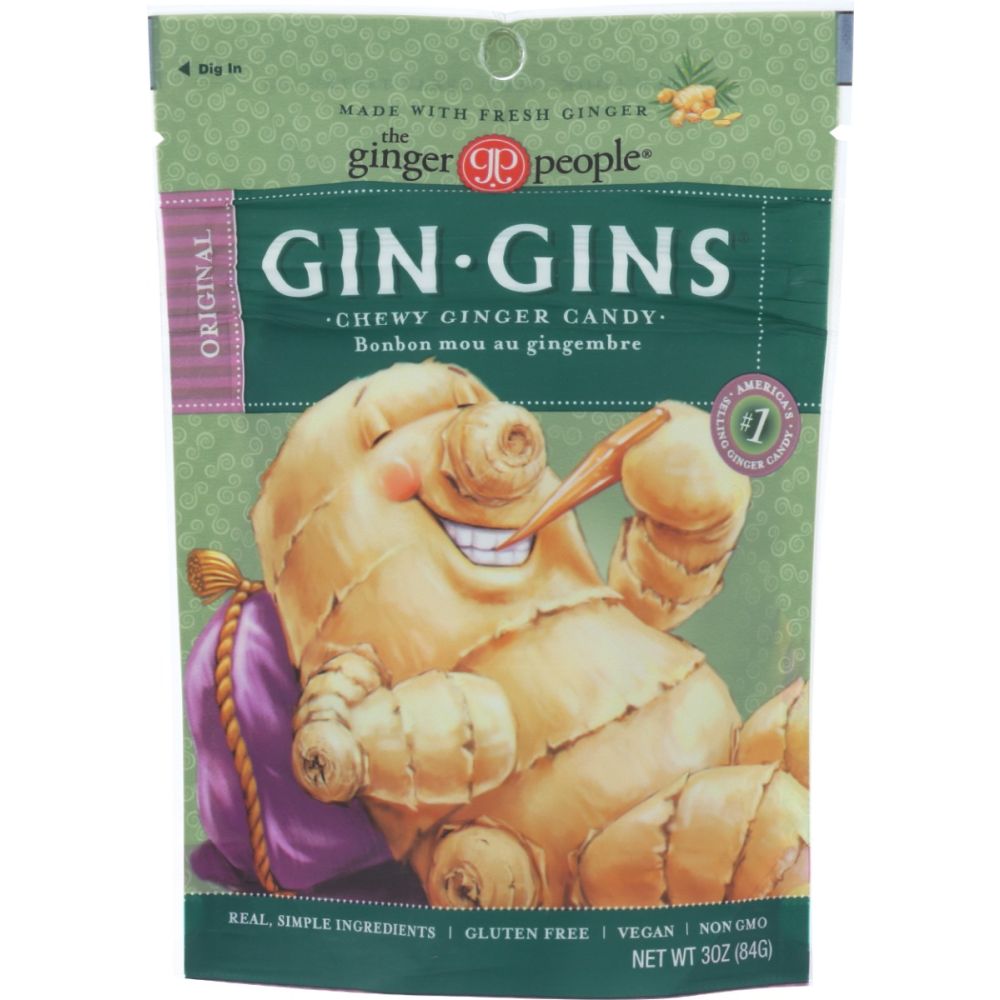 THE GINGER PEOPLE: Gin Gins Original Ginger Chews, 3 oz