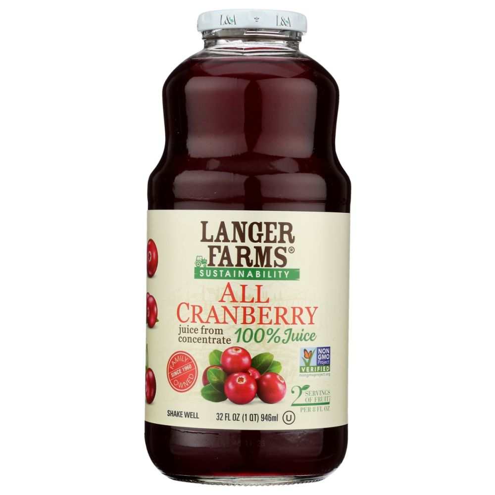 L & A JUICE: All Cranberry Juice, 32 fo