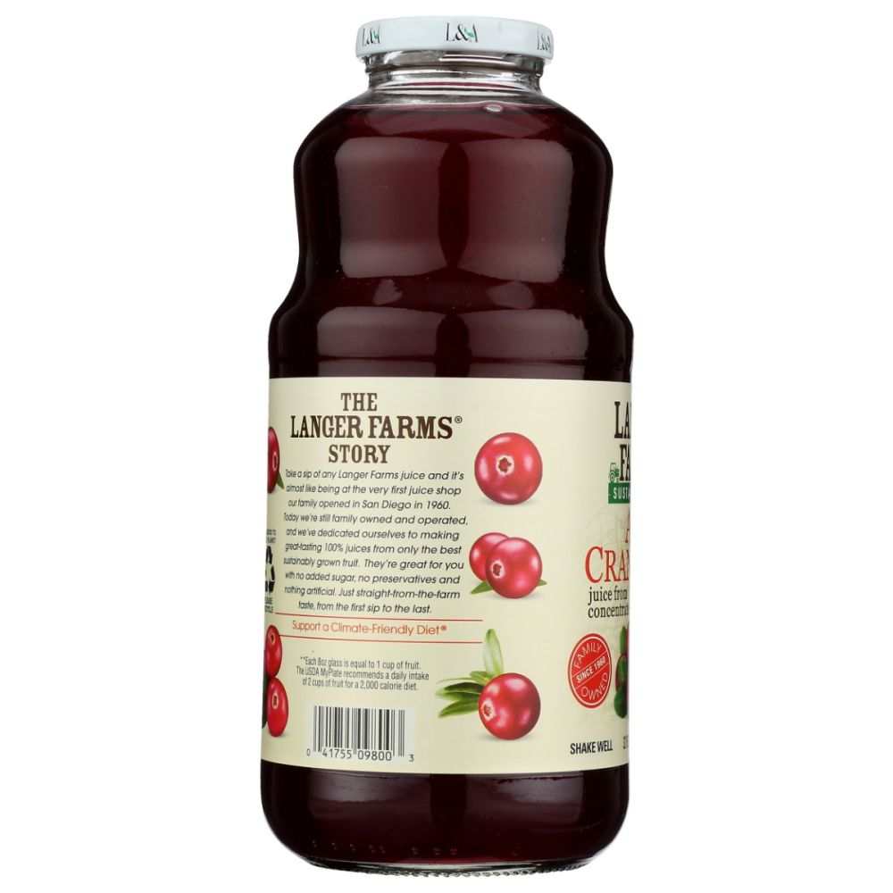 L & A JUICE: All Cranberry Juice, 32 fo