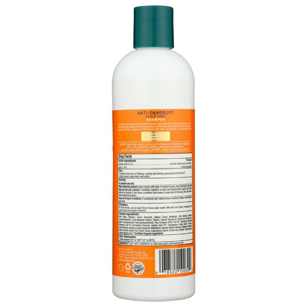 JASON: Anti Dandruff Scalp Care Shampoo -Sulfur Salicylic Acid|Treatment|12oz