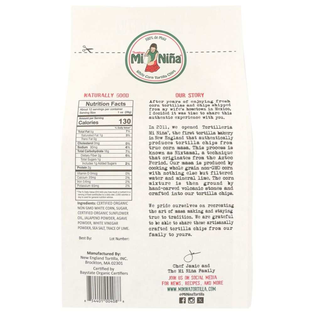 MI NINA Jalapeno Agave Tortilla Chips - 12oz | Tantalizing & Flavorful
