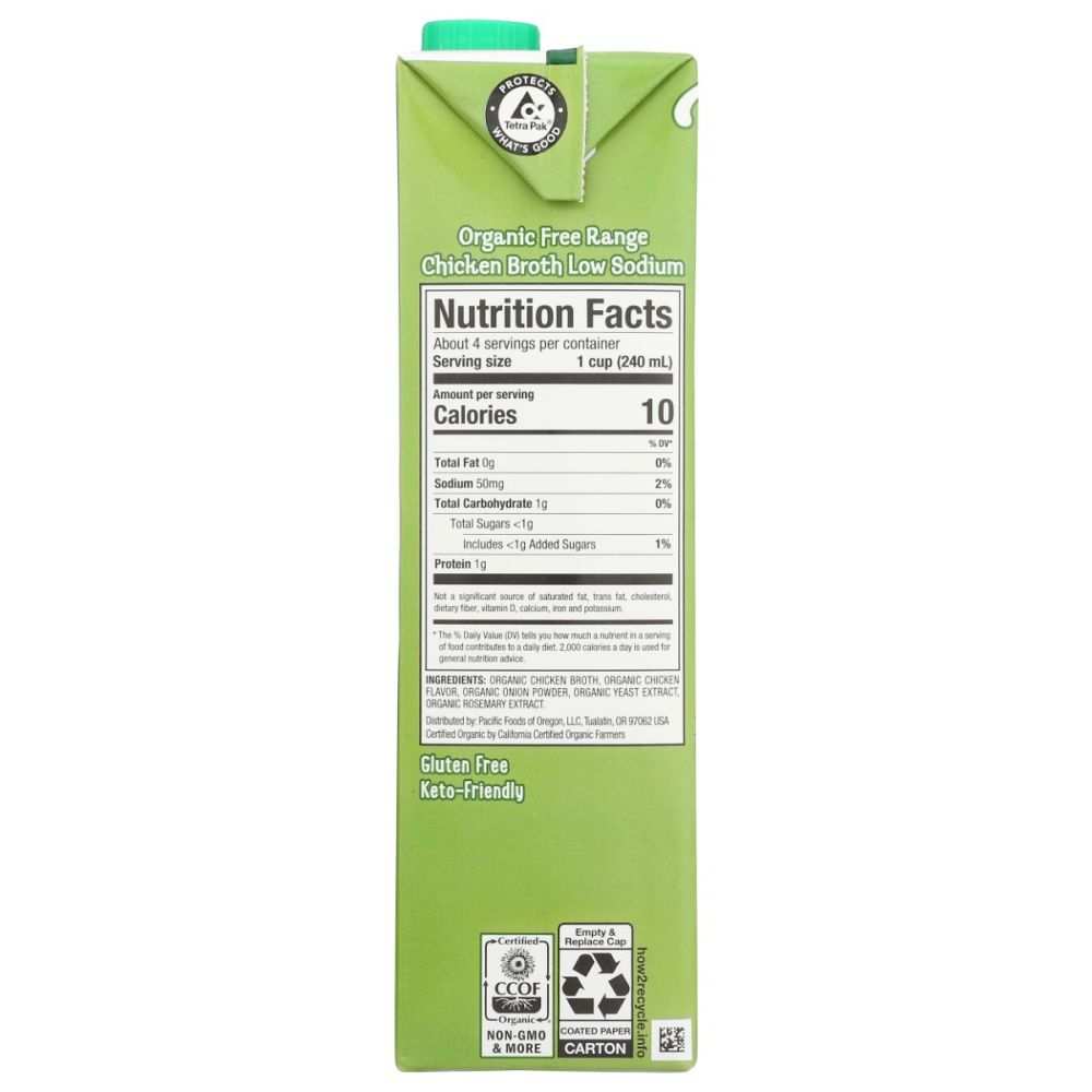 PACIFIC FOODS: Low Sodium Organic Free Range Chicken Broth, 32 oz