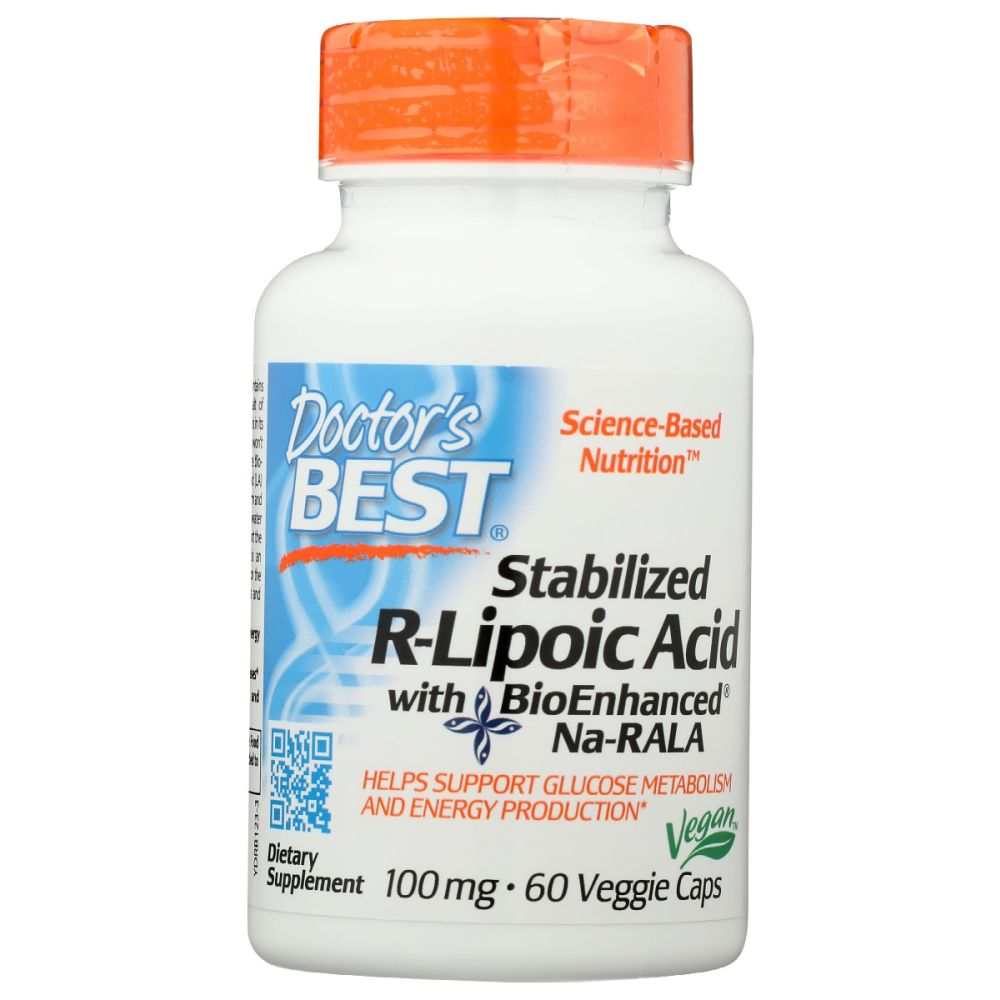 DOCTORS BEST: Stabilized R Lipoic Acid with BioEnhanced Na RALA 100Mg, 60 vc
