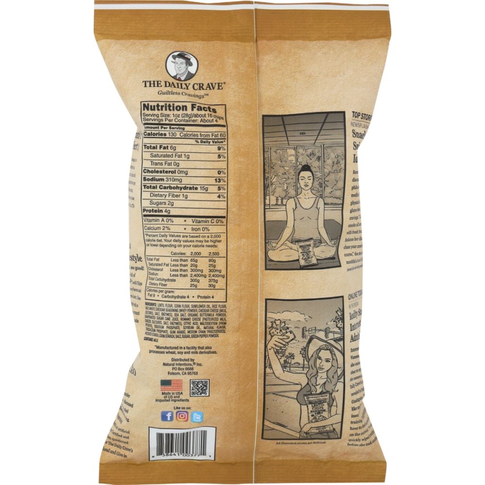 THE DAILY CRAVE: Aged White Cheddar Lentil Chips, 4.25 oz