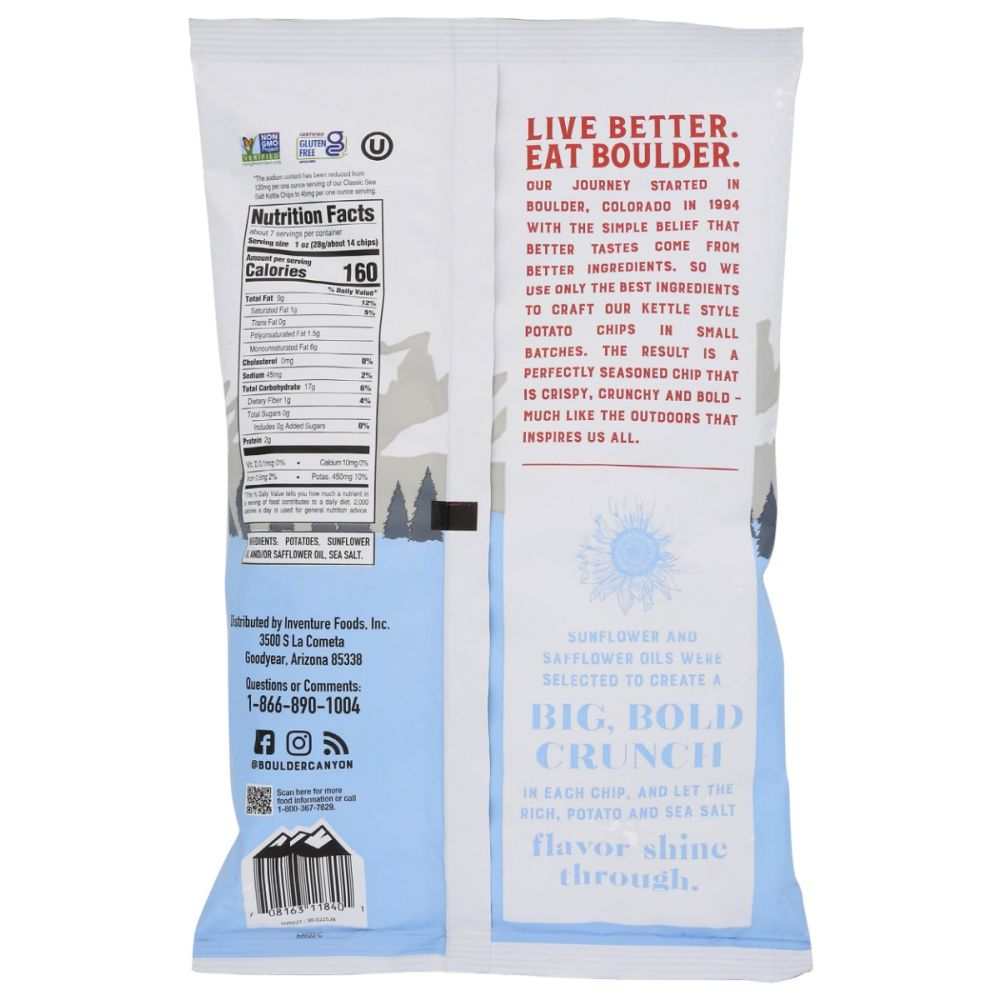 BOULDER CANYON: Classic Lightly Salted Potato Chips, 6.5 oz