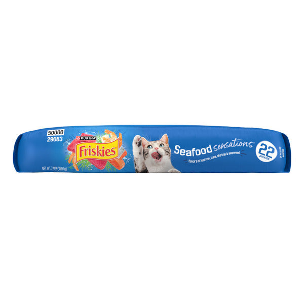 Purina Friskies Dry Cat Food Seafood Sensations With Salmon, Tuna, and Shrimp Flavors