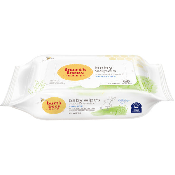 Burt's Bees Baby Wipes, Unscented Wipes for Sensitive Skin with Aloe & Vitamin E, Unscented