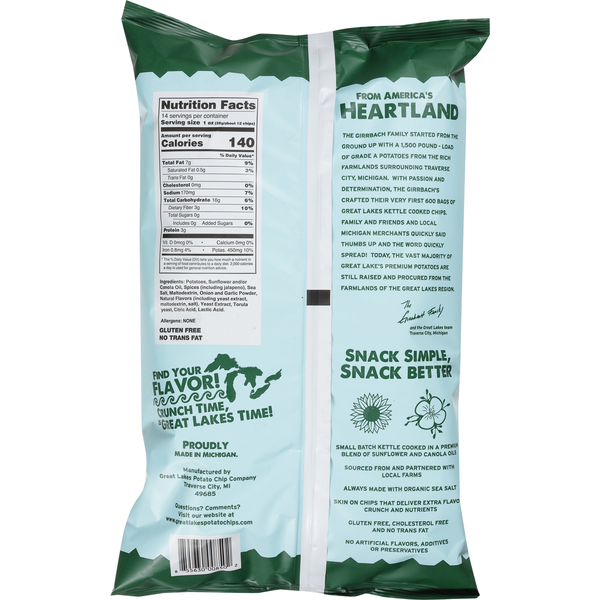 Great Lakes Potato Chip Co. Kettle Cooked Jalapeno Ranch & Sea Salt Potato Chips