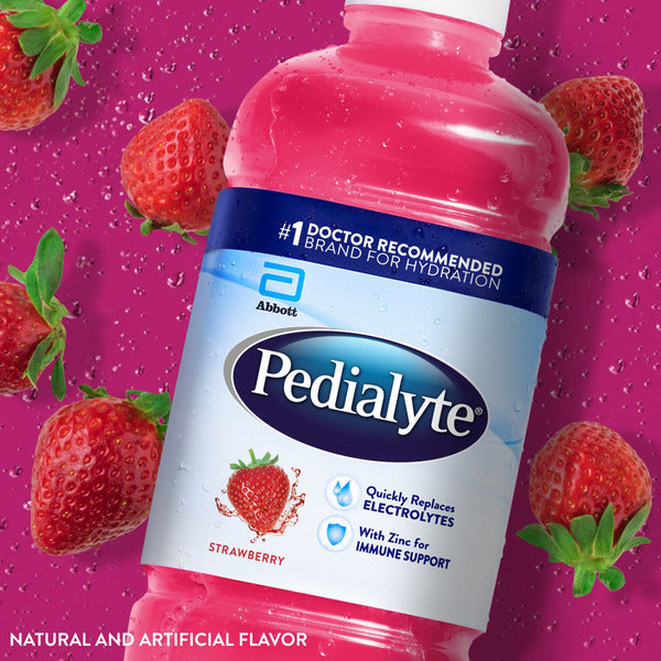 Pedialyte Electrolyte Drink / Hydration for Kids & Adults / Strawberry, 1 Liter