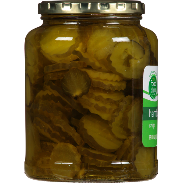 Food Club Pickles, Hamburger Dill, Chips