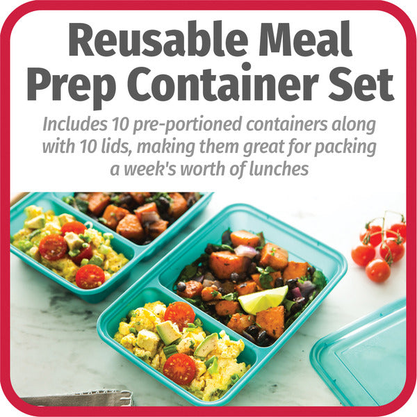 GoodCook Meal Prep Food Storage Rectangle Two Compartment