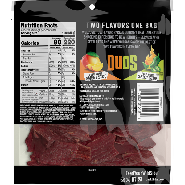 Jack Link's Duos Mango & Jalapeño Beef Jerky