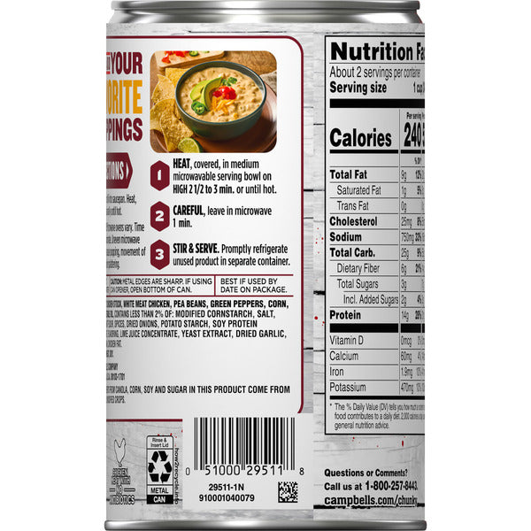 Campbell's Chunky Chili White Bean Chicken Chili