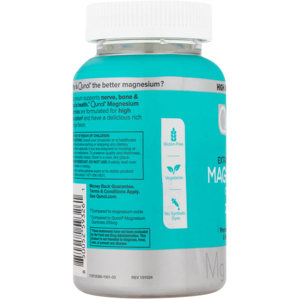 Qunol Gummies High Absorption Extra Strength Rich Orange Flavor 250 mg Magnesium Citrate