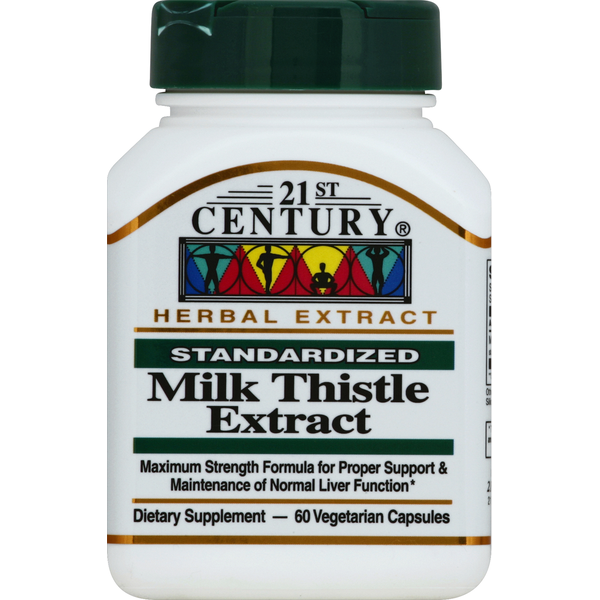 21ST Century Milk Thistle Extract, Standardized, Vegetarian Capsules