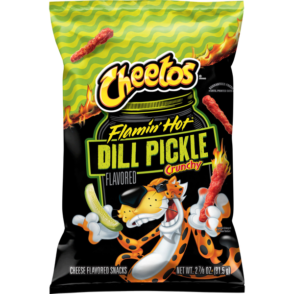 Cheetos Crunchy Cheese Flavored Snacks Flamin' Hot Dill Pickle 2 7/8 Oz