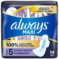 Always Maxi Overnight Pads with Wings, Size 5️