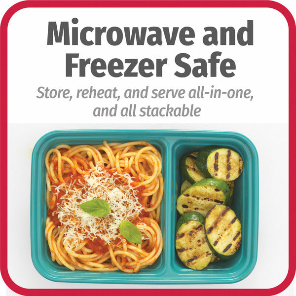 GoodCook Meal Prep Food Storage Rectangle Two Compartment