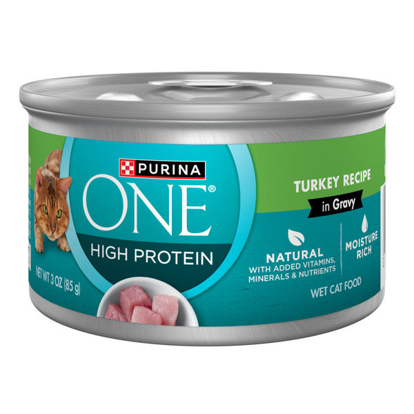 Purina ONE Natural, High Protein Cat Food, Turkey Recipe in Gravy