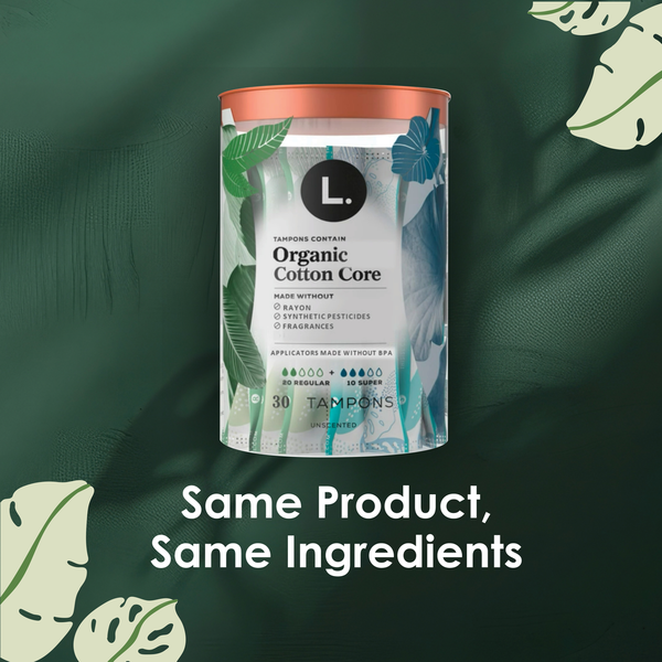 L. Tampons Super/Super Plus, Contains an Organic Cotton Core