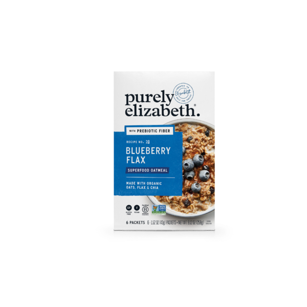 Purely Elizabeth Blueberry Flax Oatmeal Multipack, Prebiotic Fiber