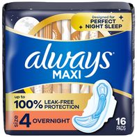 Always Overnight Pads with Wings, Size 4️