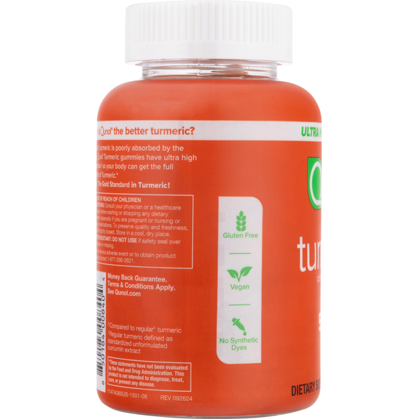 Qunol Gummies Ultra High Absorption Curcumin Complex Rich Tangerine Flavor 500 mg Turmeric