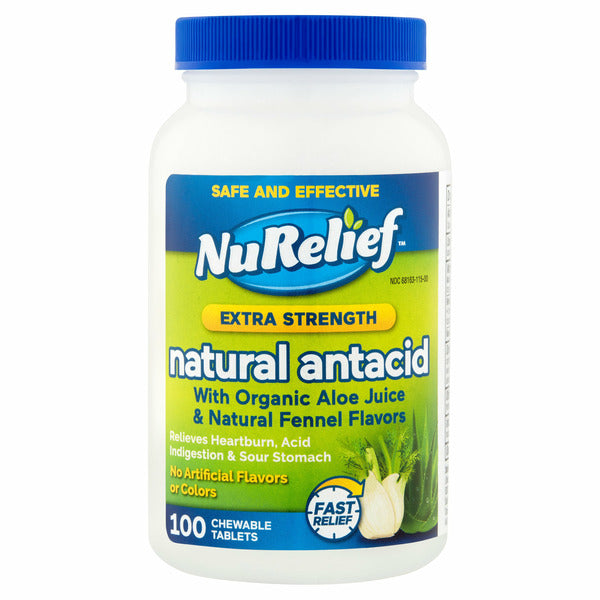 Nurelief Strength Natural Antacid Chewable Tablets