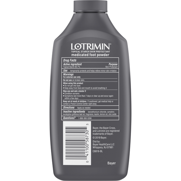 Lotrimin Medicated Foot Powder, Daily Sweat & Odor Control