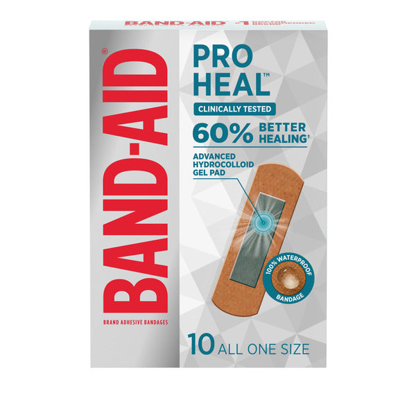 BAND-AID All One Size Pro Heal Bandages, Hydrocolloid Pad, 10 ct