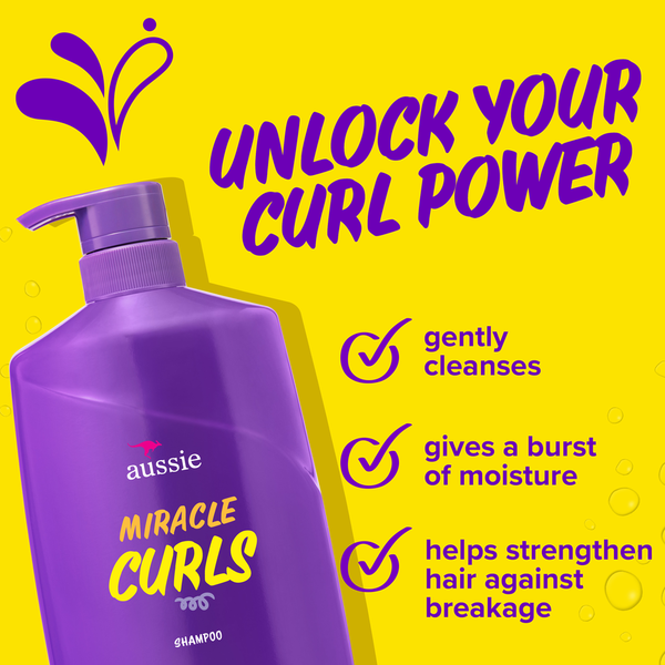 Aussie Miracle Curls with Coconut & Jojoba Oil, Paraben Free Shampoo