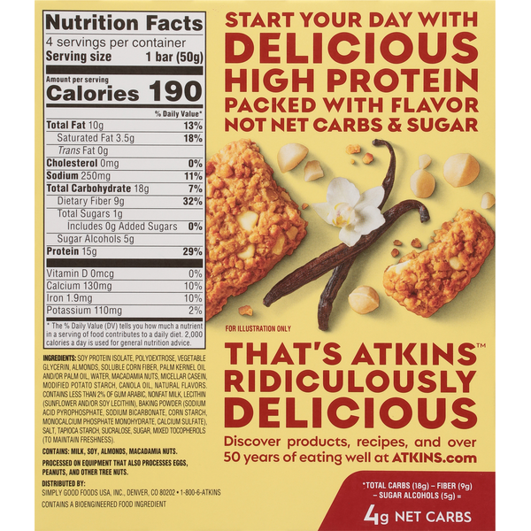 Atkins Soft Baked Vanilla Macadamia Nut Protein Bar