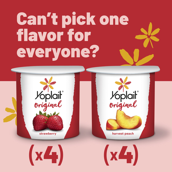 Yoplait Original Low Fat Strawberry and Harvest Peach Yogurt Cups