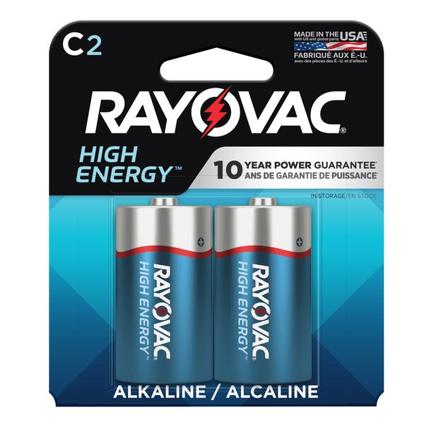 RAYOVAC C Batteries, Alkaline C Cell Batteries
