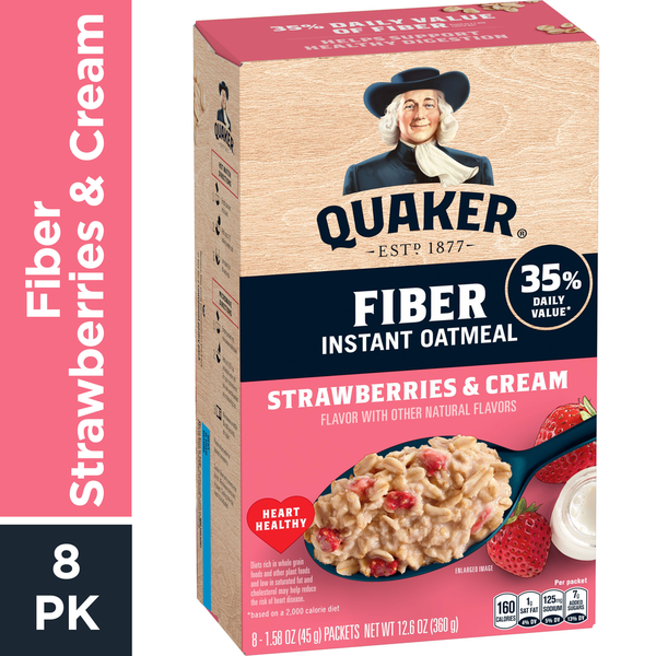 Quaker Fiber Instant Oatmeal Strawberries & Cream