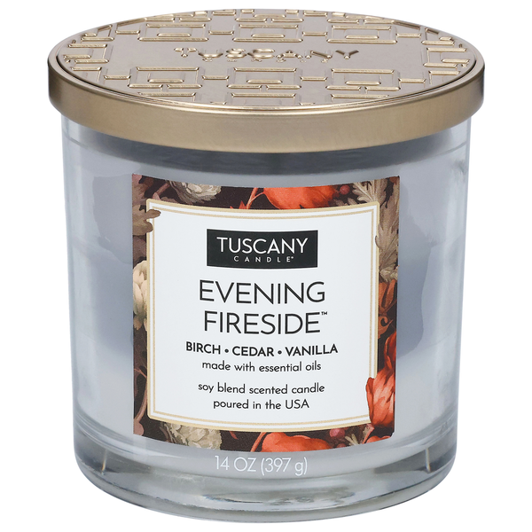 Tuscany Candle Candle, Scented, Soy Blend, Evening Fireside