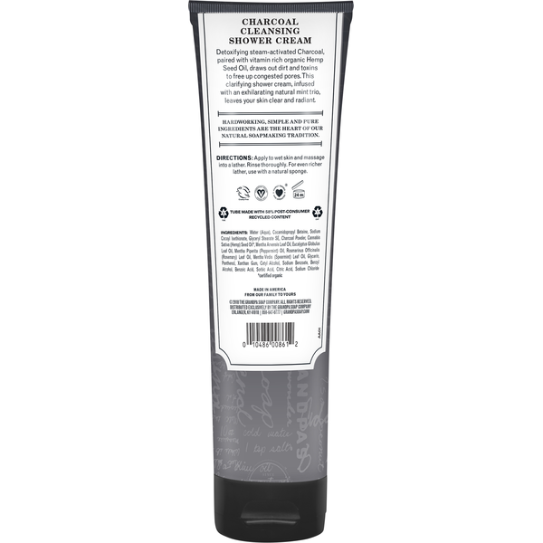 The Grandpa Soap Company Shower Cream, Cleansing, Detoxify, Charcoal