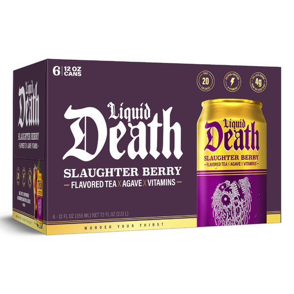 Liquid Death Iced Black Tea, Slaughter Berry