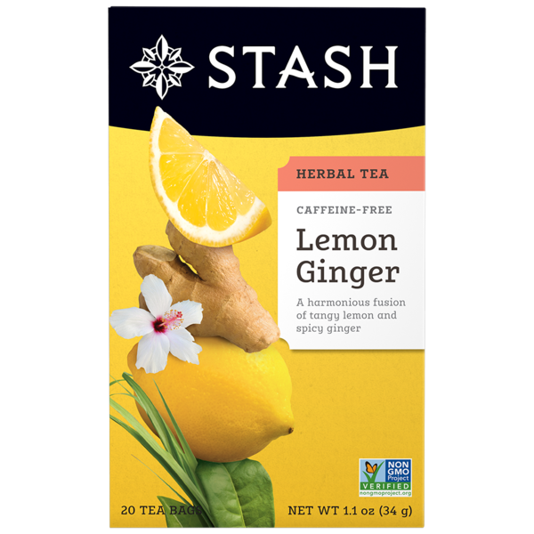 Stash Lemon Ginger Vitality Herbal Tea, Caffeine Free
